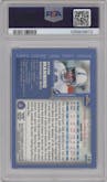 Peyton Manning from the 2000 Topps Chrome set featuring a Refractor parallel graded by PSA and given an overall grade of 9.