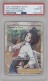Cheren's Care from the 2022 Pokemon SWSH set graded by PSA and given an overall grade of 10.