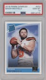 Baker Mayfield from the 2018 Panini Donruss set graded by PSA and given an overall grade of 10.