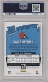 Baker Mayfield from the 2018 Panini Donruss set graded by PSA and given an overall grade of 10.