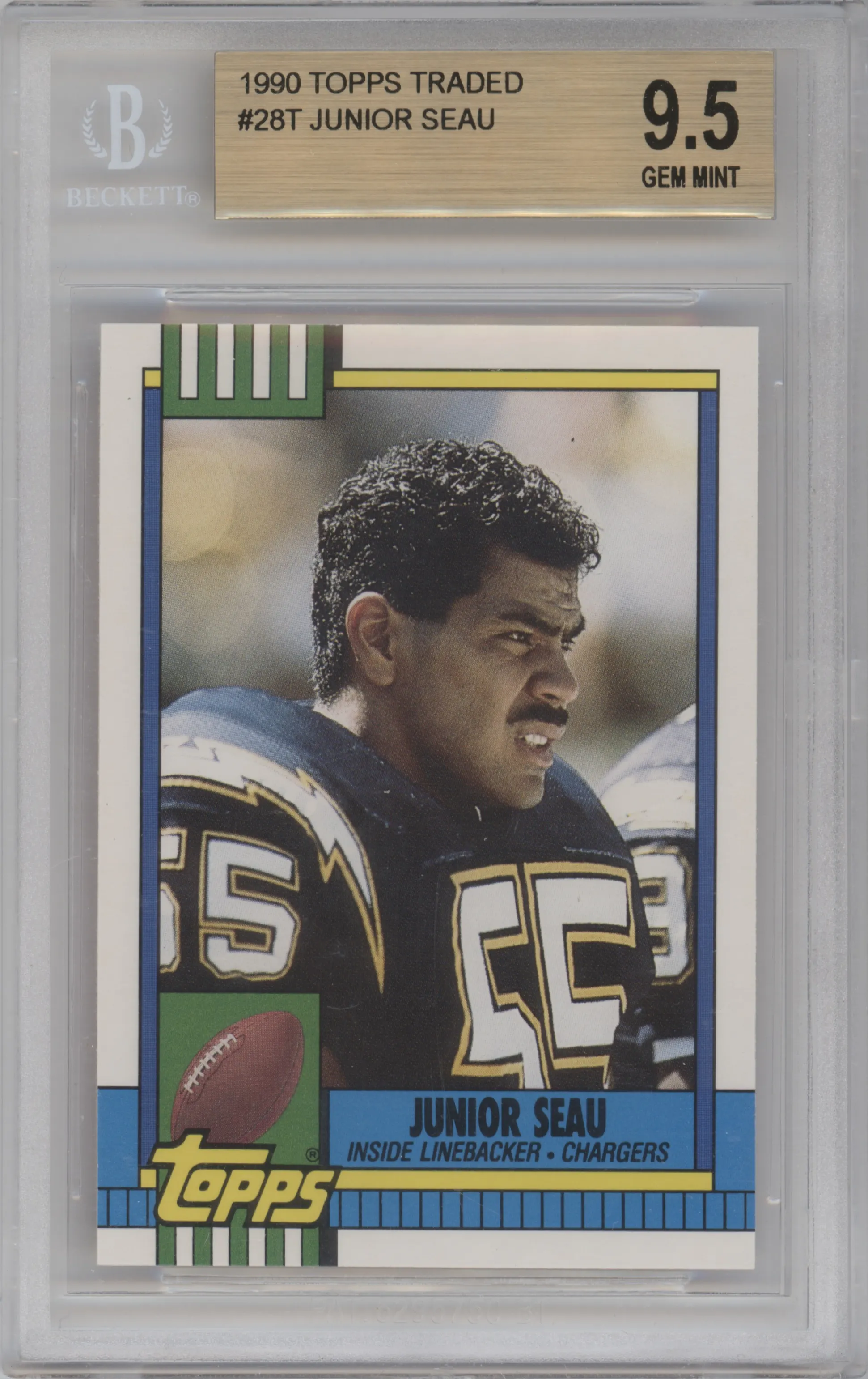 1990 Topps Traded Junior Seau BGS 9.5