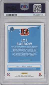 Joe Burrow from the 2020 Panini Donruss set graded by PSA and given an overall grade of 9.