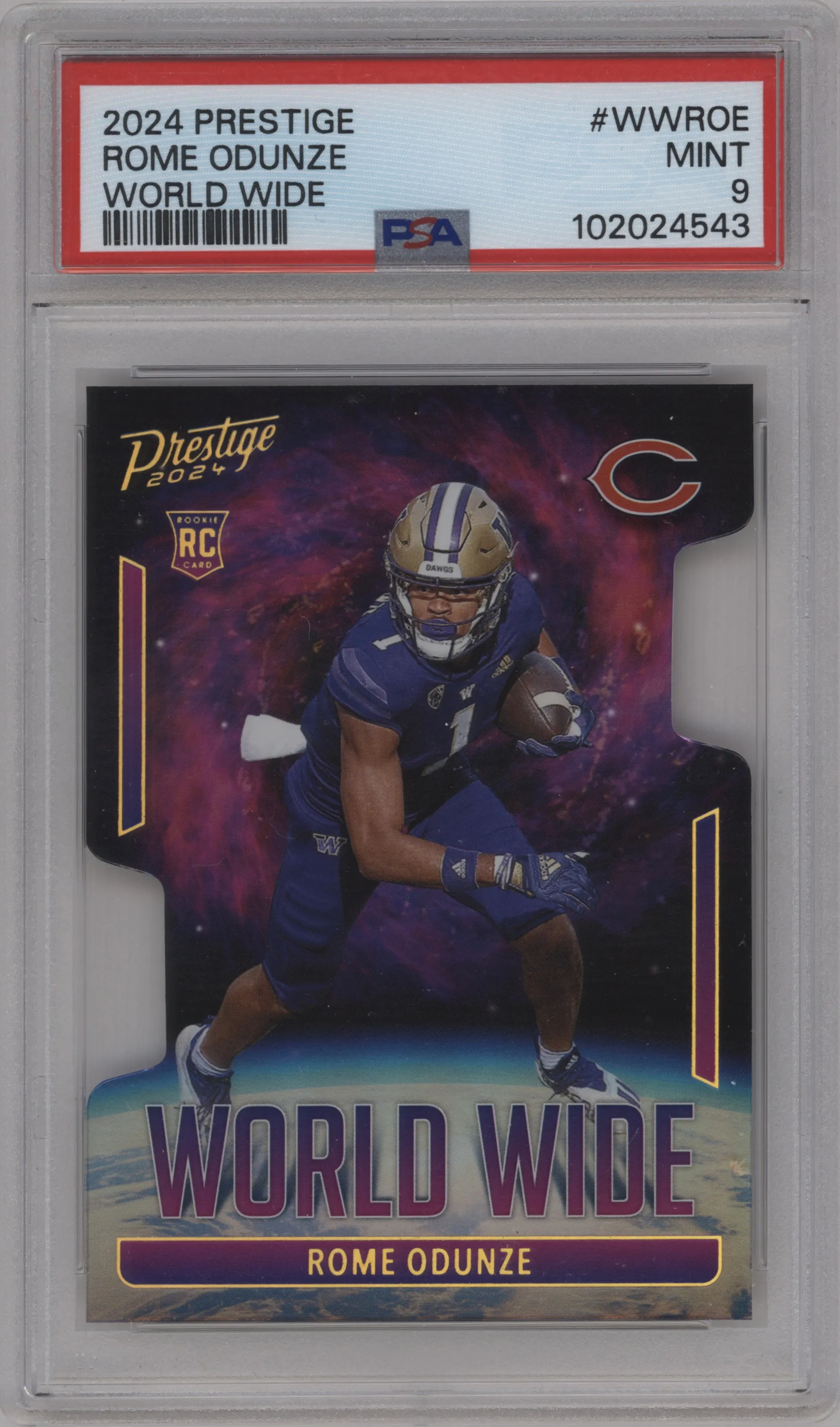 2024 Panini Prestige World Wide Rome Odunze #WW-ROE PSA 9