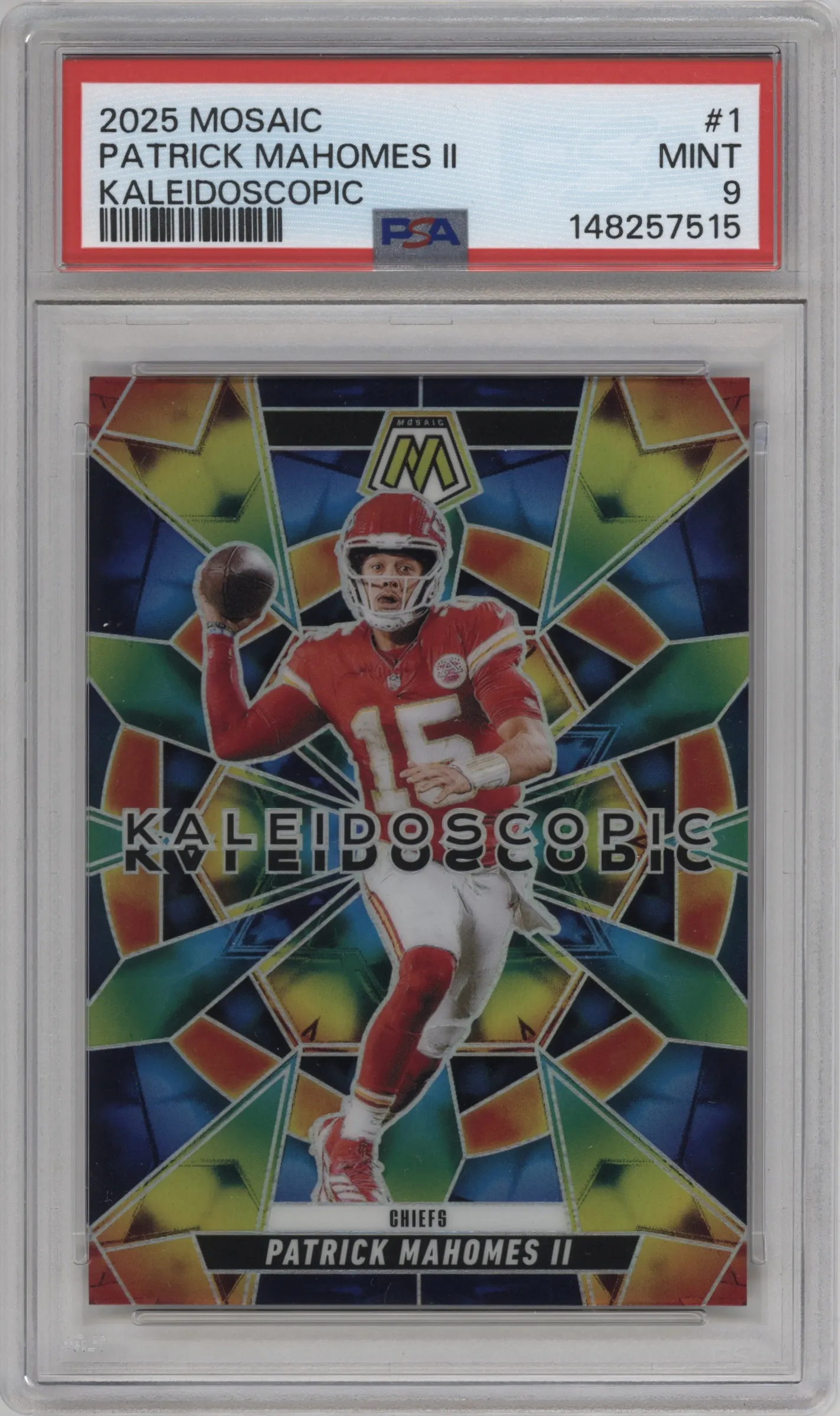 2025 Panini Mosaic Kaleidoscopic Patrick Mahomes II PSA 9