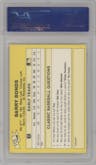 Barry Bonds from the 1987 Classic Update Yellow set featuring a Yellow Back parallel graded by PSA and given an overall grade of 9.
