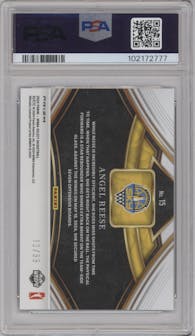 Angel Reese from the 2024 Panini Select WNBA set featuring a Blue Flash parallel graded by PSA and given an overall grade of 9.