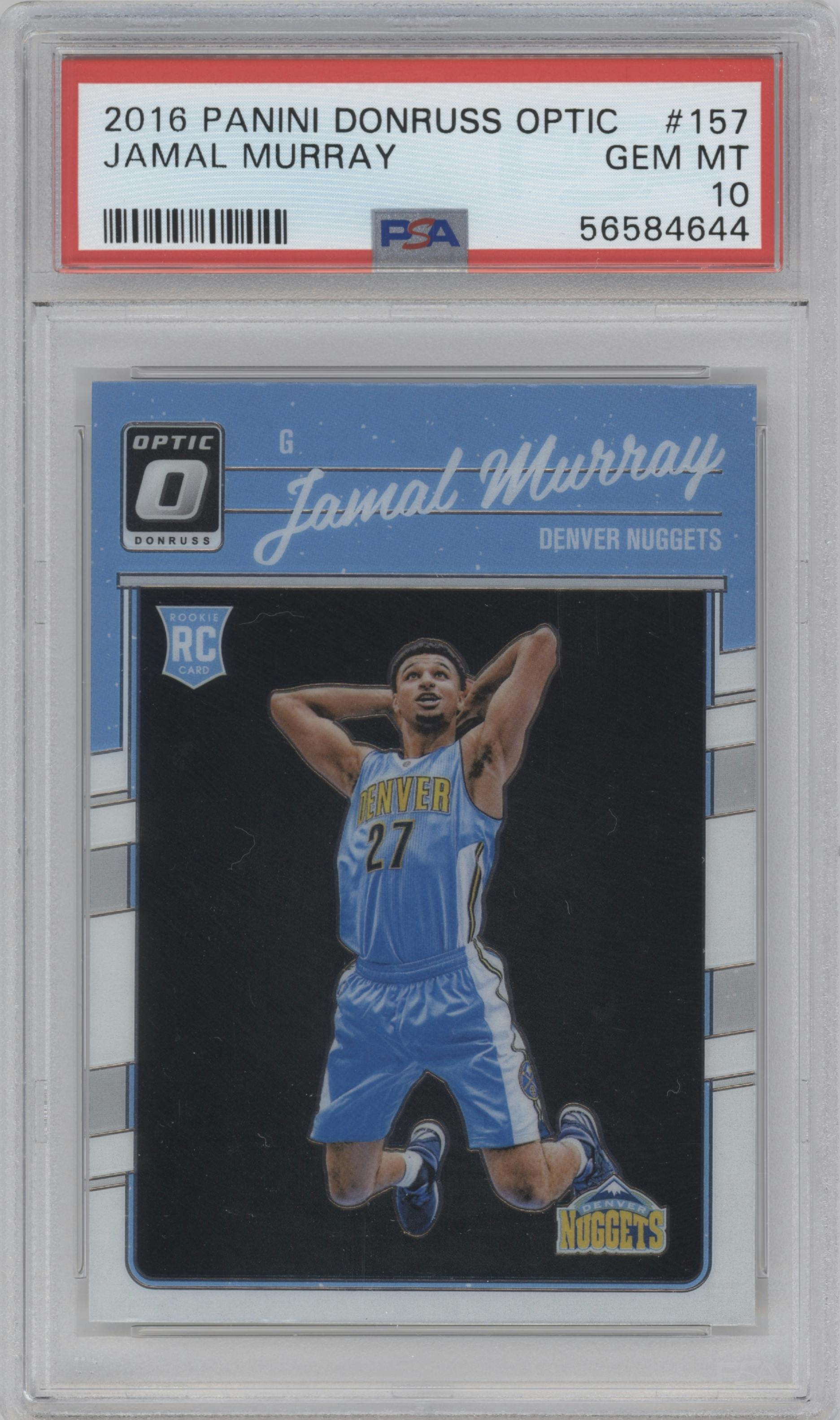 Jamal Murray from the 2016-17 Panini Donruss Optic set graded by PSA and given an overall grade of 10.