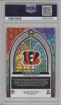 Ja'Marr Chase from the 2022 Panini Mosaic set graded by PSA and given an overall grade of 10.