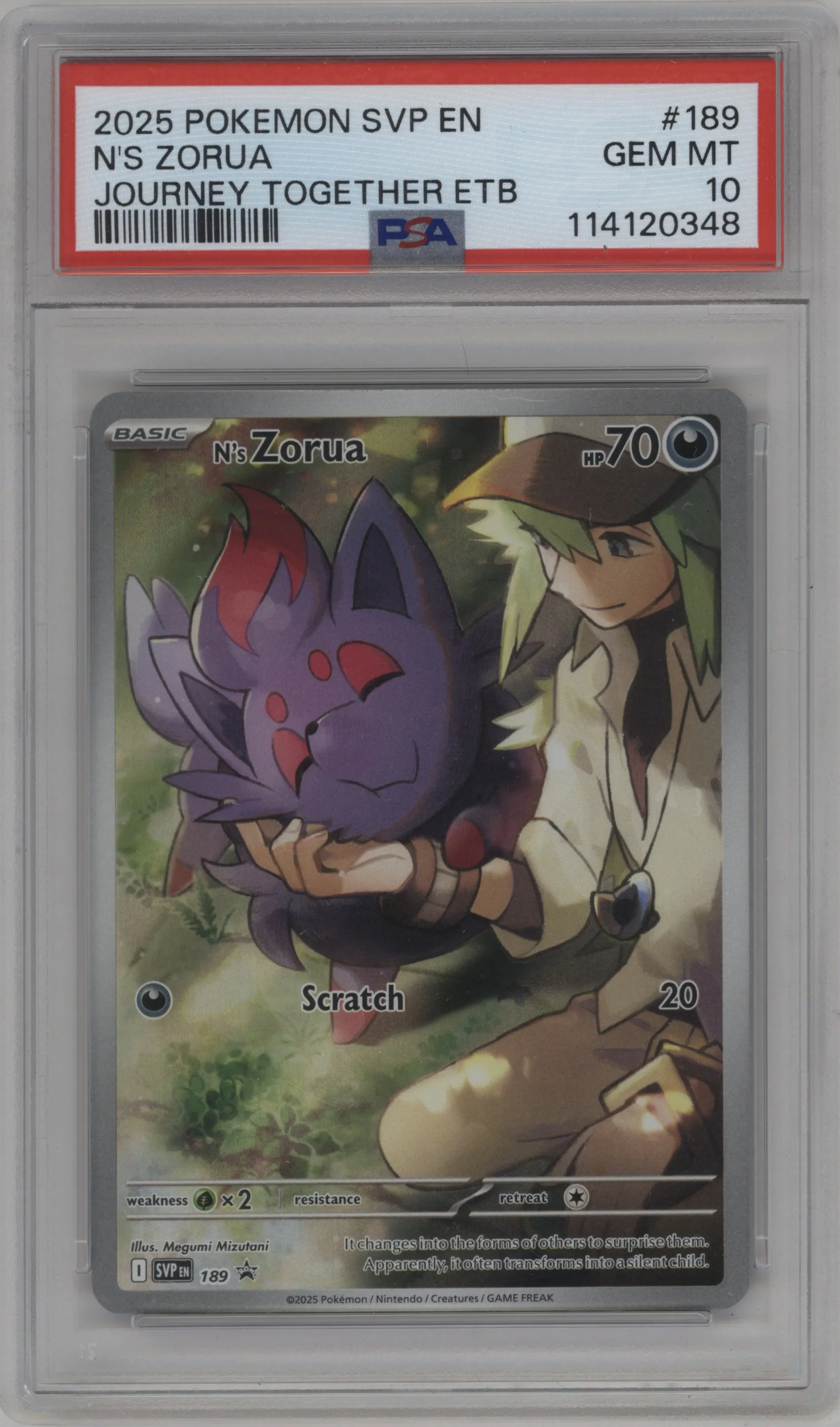 2025 Pokemon SV N's Zorua Journey Together Elite Trainer Box #189 PSA 10