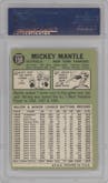 Mickey Mantle from the 1967 Topps set graded by PSA and given an overall grade of 8.
