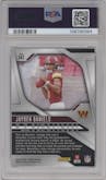 Jayden Daniels from the 2024 Panini Prizm set graded by PSA and given an overall grade of 10.