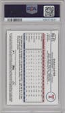 Evan Carter from the 2024 Topps Chrome set featuring a Refractor parallel graded by PSA and given an overall grade of 9.