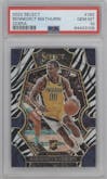 Bennedict Mathurin from the 2022-23 Panini Select set featuring a Zebra parallel graded by PSA and given an overall grade of 10.