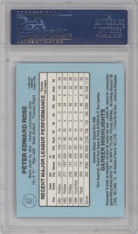  Pete Rose from the 1986 Donruss set graded by PSA and given an overall grade of 10.