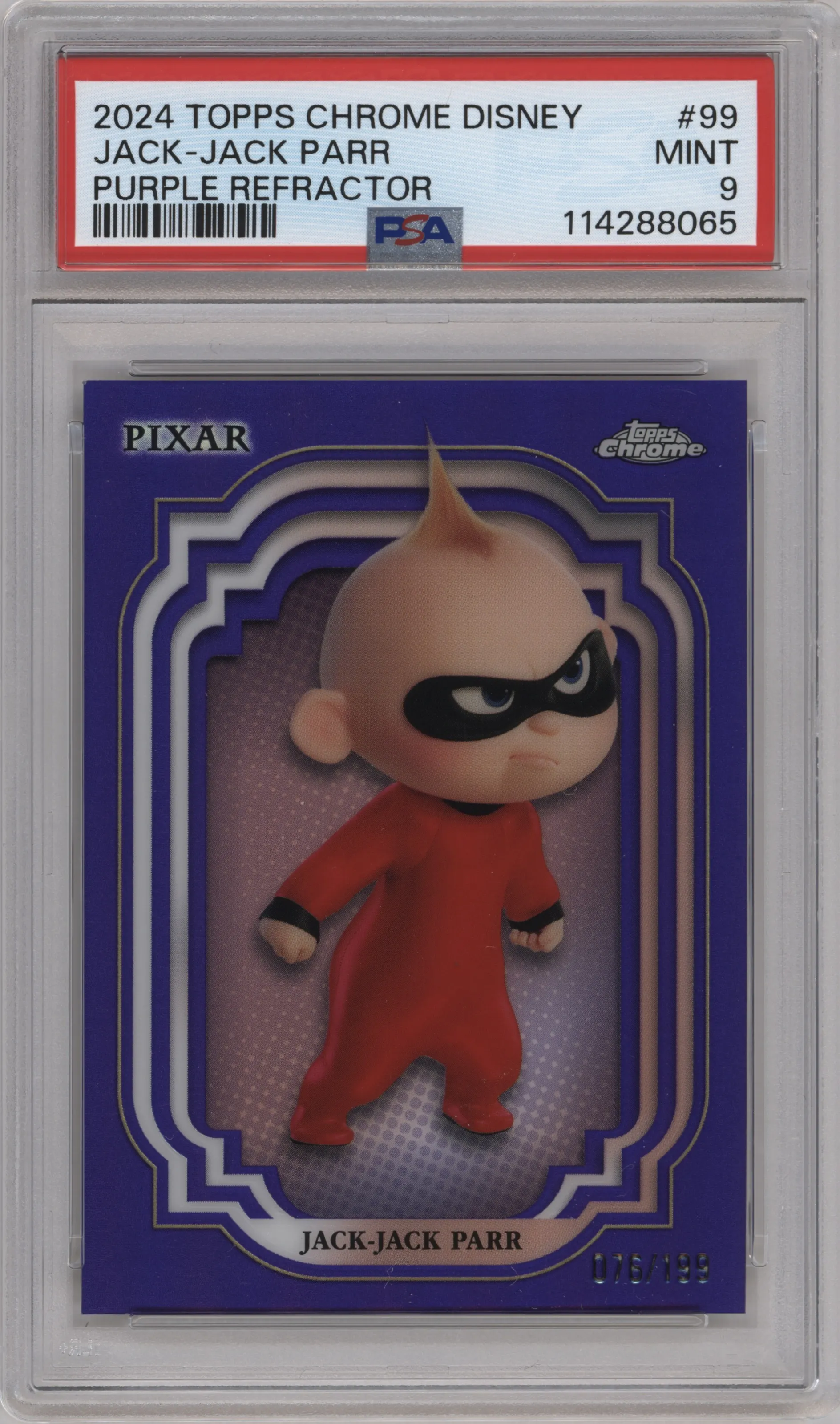 2024 Topps Chrome Disney Jack-Jack Parr Purple Refractor #99 PSA 9