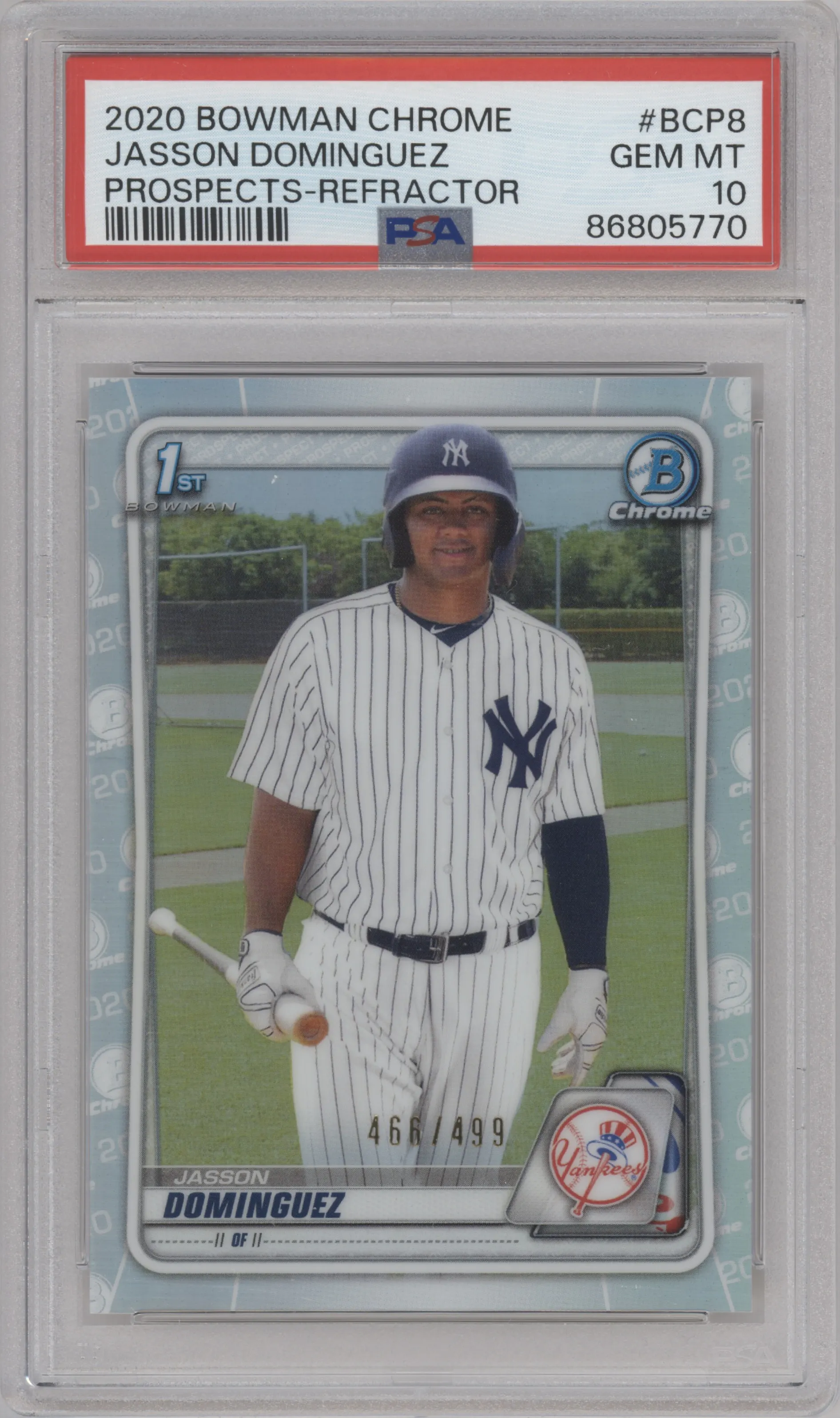 2020 Bowman Chr.Pros. Jasson Dominguez Refractor #BCP-8 PSA 10