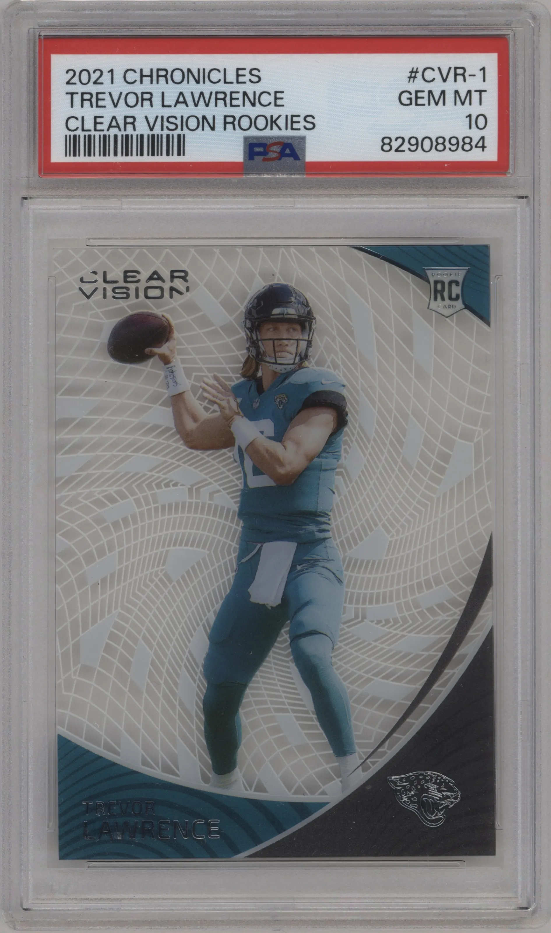 2021 Panini Chronicles Clear Vision Rke. Trevor Lawrence PSA 10