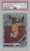 LeBron James from the 2019-20 Panini Donruss Optic set featuring a Fast Break Holo parallel graded by PSA and given an overall grade of 10.