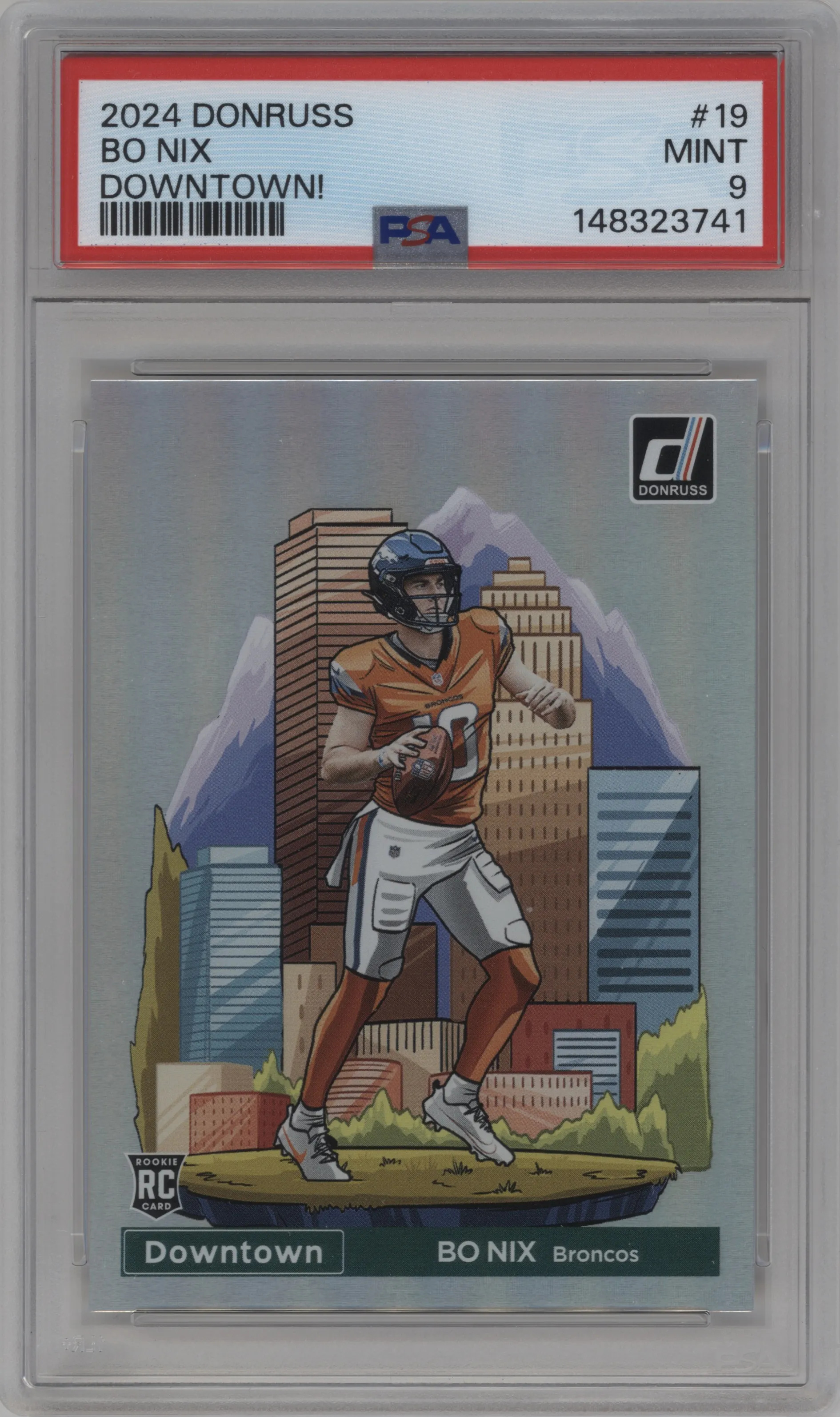 2024 Donruss Downtown Bo Nix #19 PSA 9