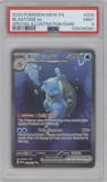 Blastoise ex from the 2023 Pokemon SV set graded by PSA and given an overall grade of 9.