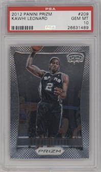Kawhi Leonard from the 2012-13 Panini Prizm set graded by PSA and given an overall grade of 10.