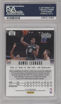 Kawhi Leonard from the 2012-13 Panini Prizm set graded by PSA and given an overall grade of 10.