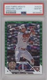 Edouard Julien from the 2023 Topps Update set featuring a Green Foil parallel graded by PSA and given an overall grade of 10.