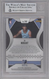 Ja Morant from the 2019-20 Panini Prizm set graded by Beckett and given an overall grade of 9.