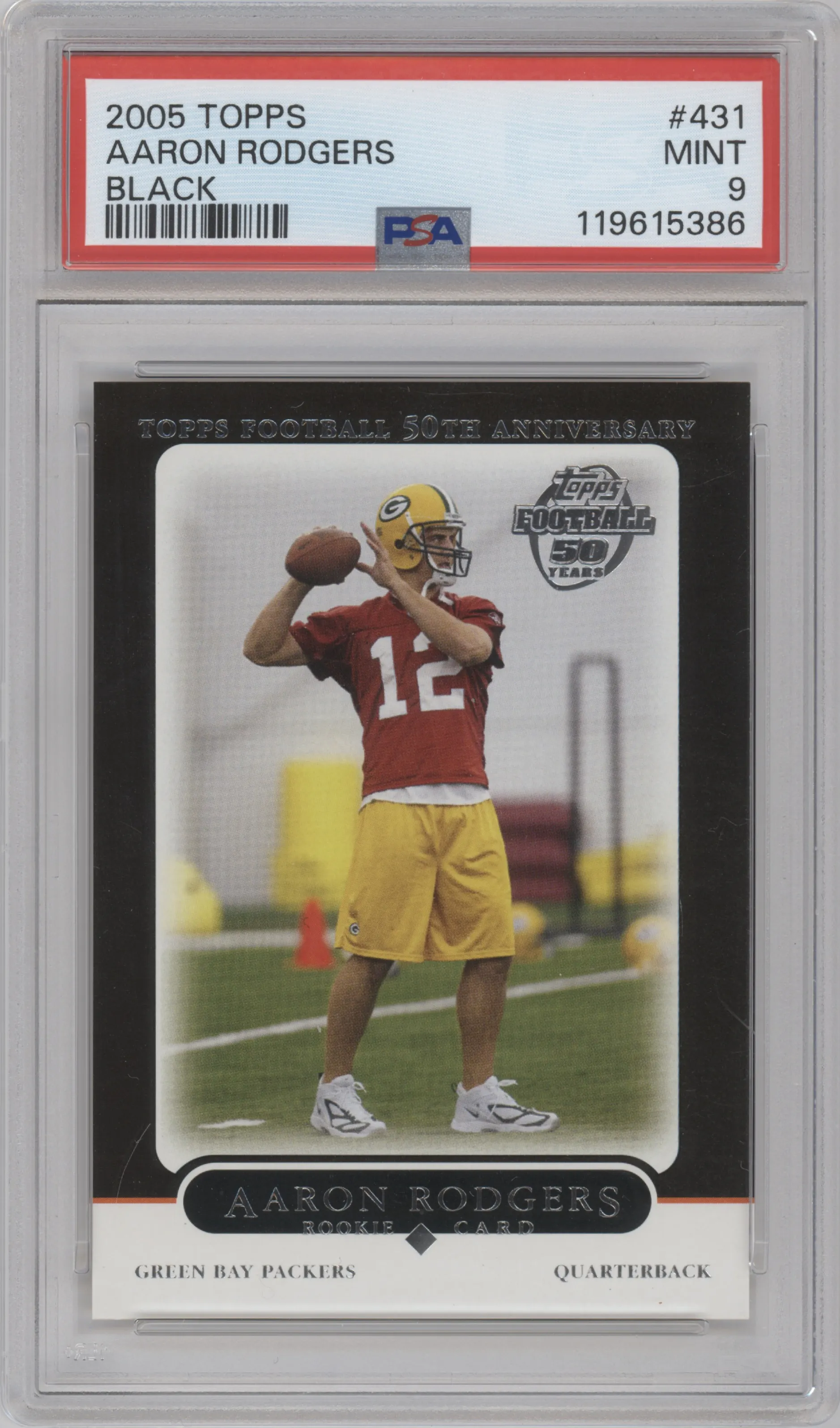 2005 Topps Aaron Rodgers Black #431 PSA 9