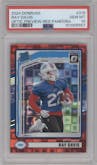 Ray Davis from the 2024 Donruss set featuring a Red Pandora parallel graded by PSA and given an overall grade of 10.