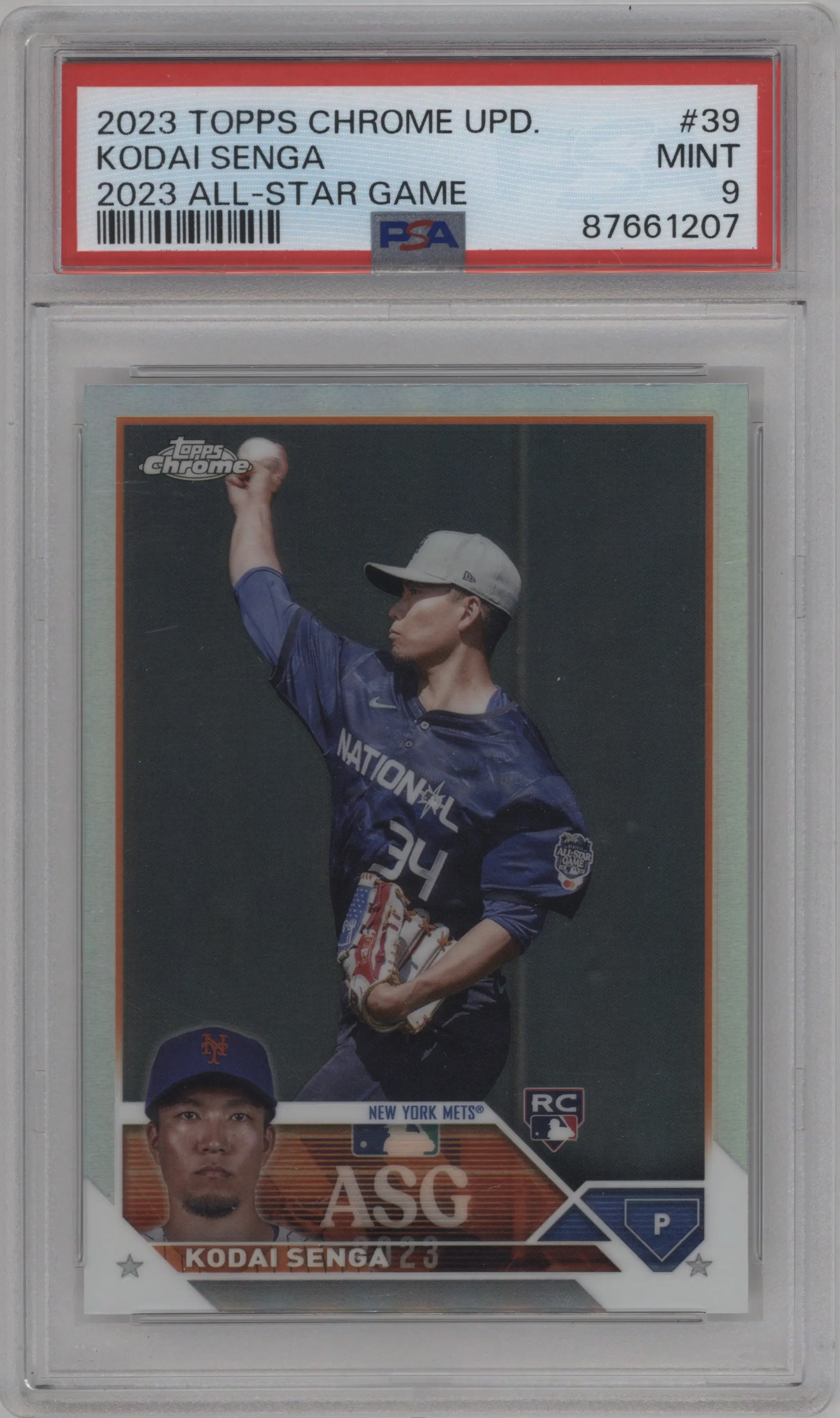 2023 Topps Chrome Update 2023 All-Star Game Kodai Senga #ASGC-39 PSA 9