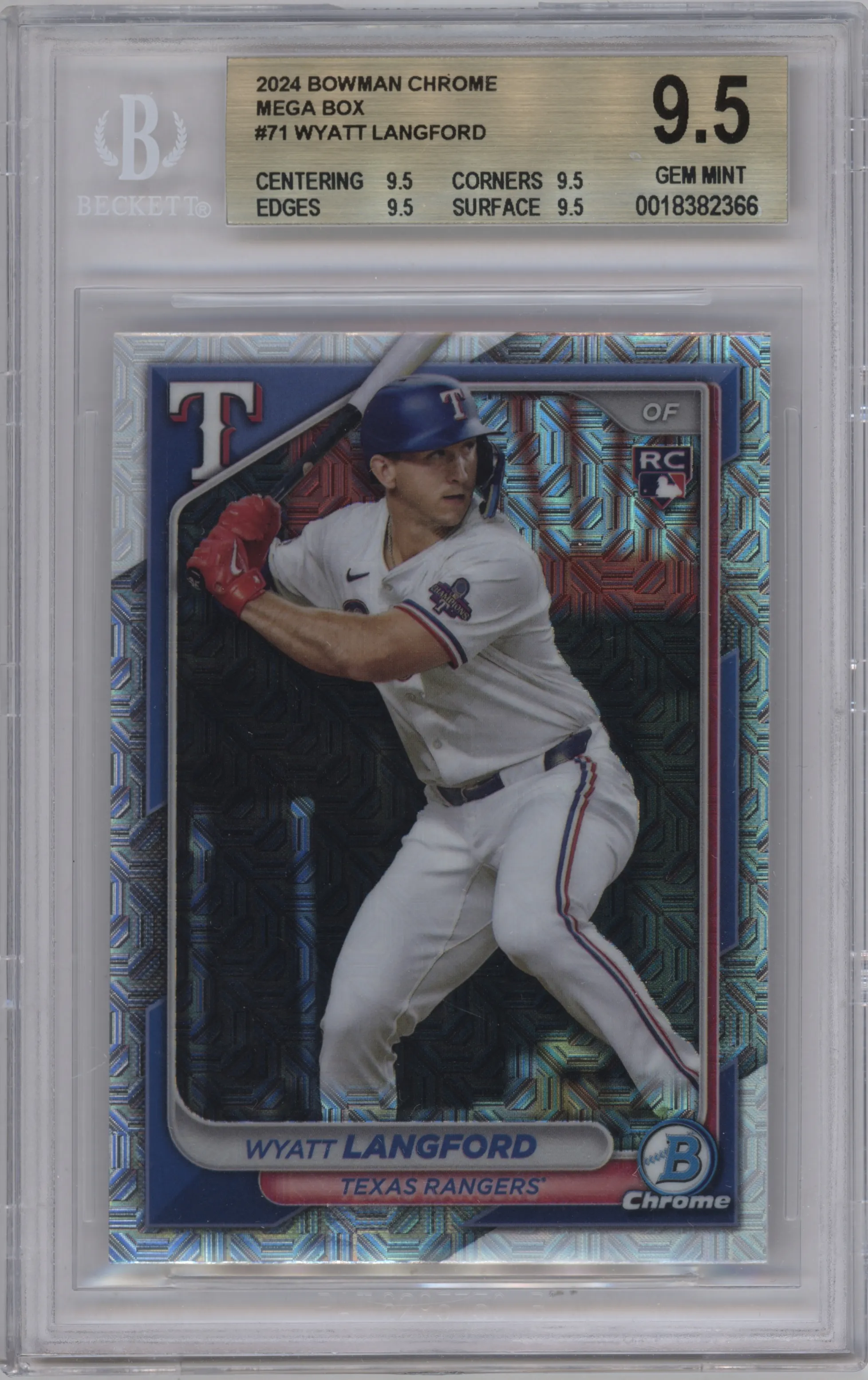 2024 Bowman Chrome Mega Box Wyatt Langford #71 BGS 9.5