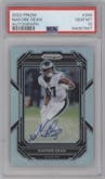 Nakobe Dean from the 2022 Panini Prizm set graded by PSA and given an overall grade of 10.