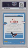 C.J. Stroud from the 2023 Panini Donruss set graded by PSA and given an overall grade of 10.