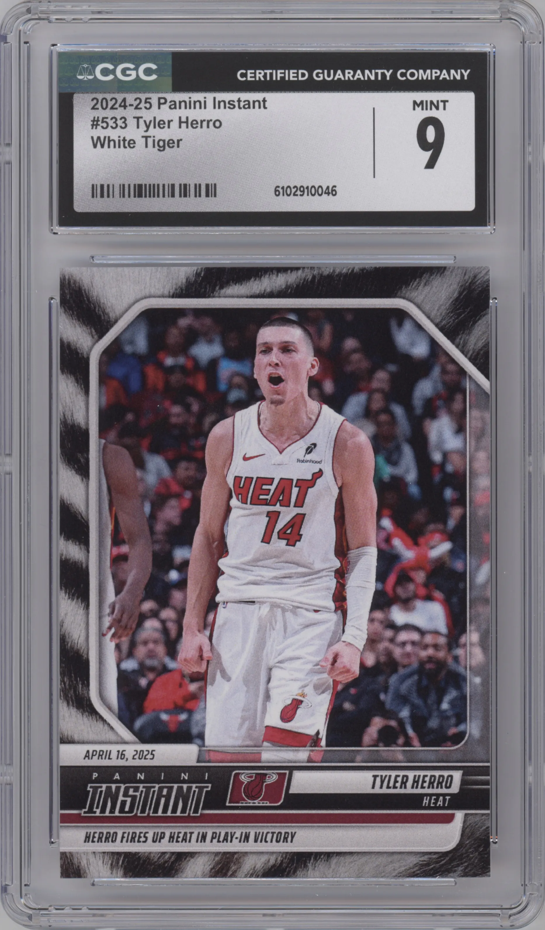 2024 Panini Instant NBA Tyler Herro White Tiger CGC 9
