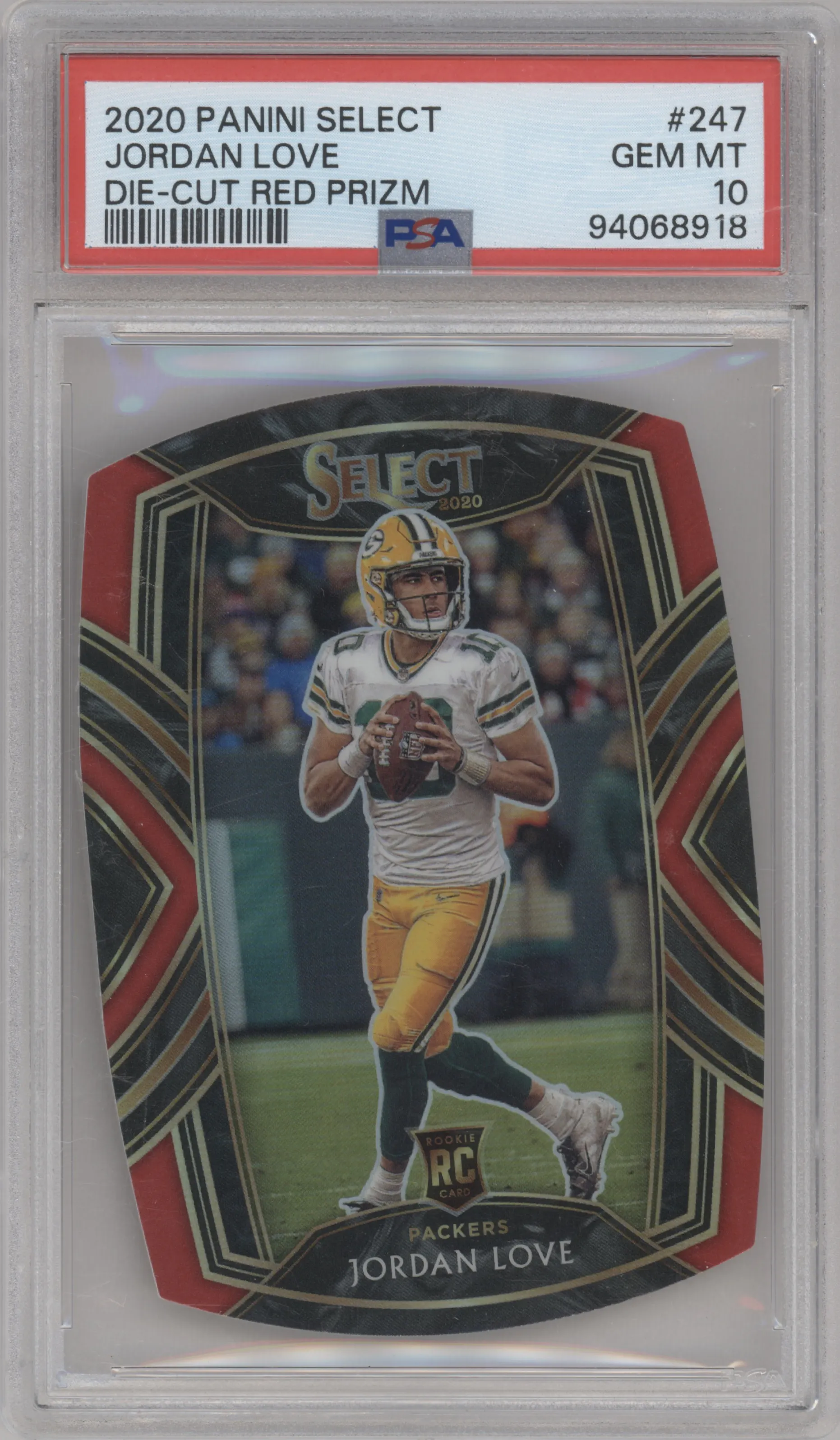 2020 Panini Select Club Lvl. Jordan Love Die-Cut Red #247 PSA 10