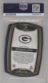 Jordan Love from the 2020 Panini Select set featuring a Die-Cut Red parallel graded by PSA and given an overall grade of 10.