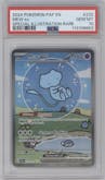 Mew ex from the 2024 Pokemon SV set graded by PSA and given an overall grade of 10.