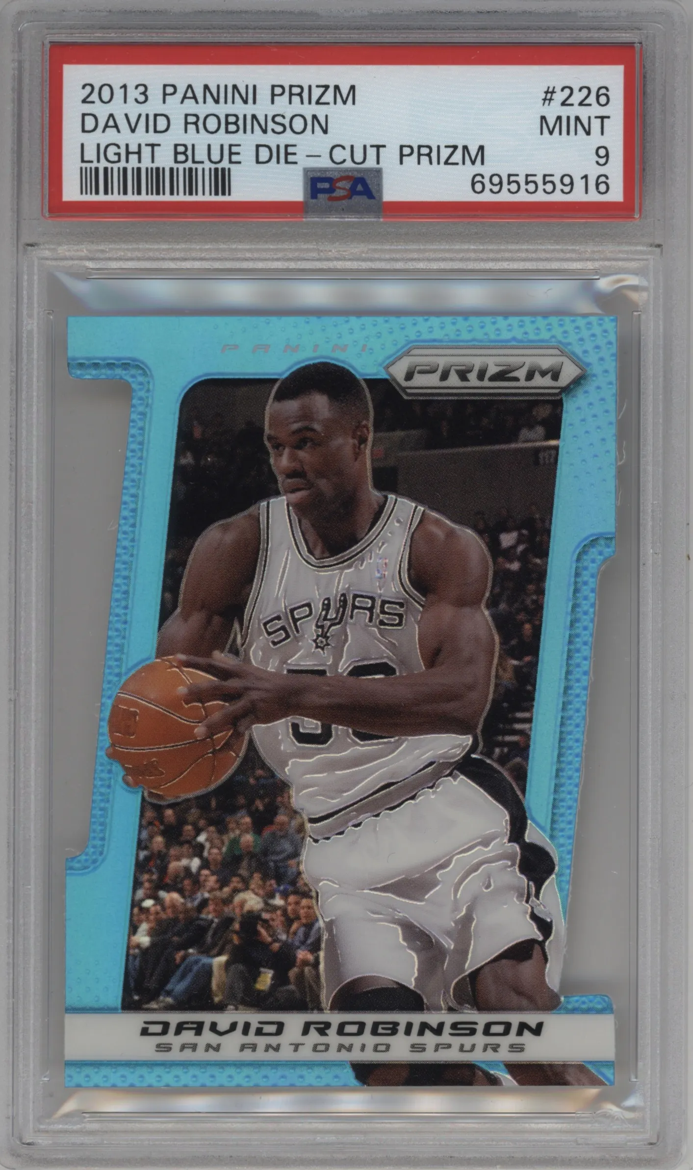 2013 Panini Prizm David Robinson Die-Cut Light Blue #226 PSA 9