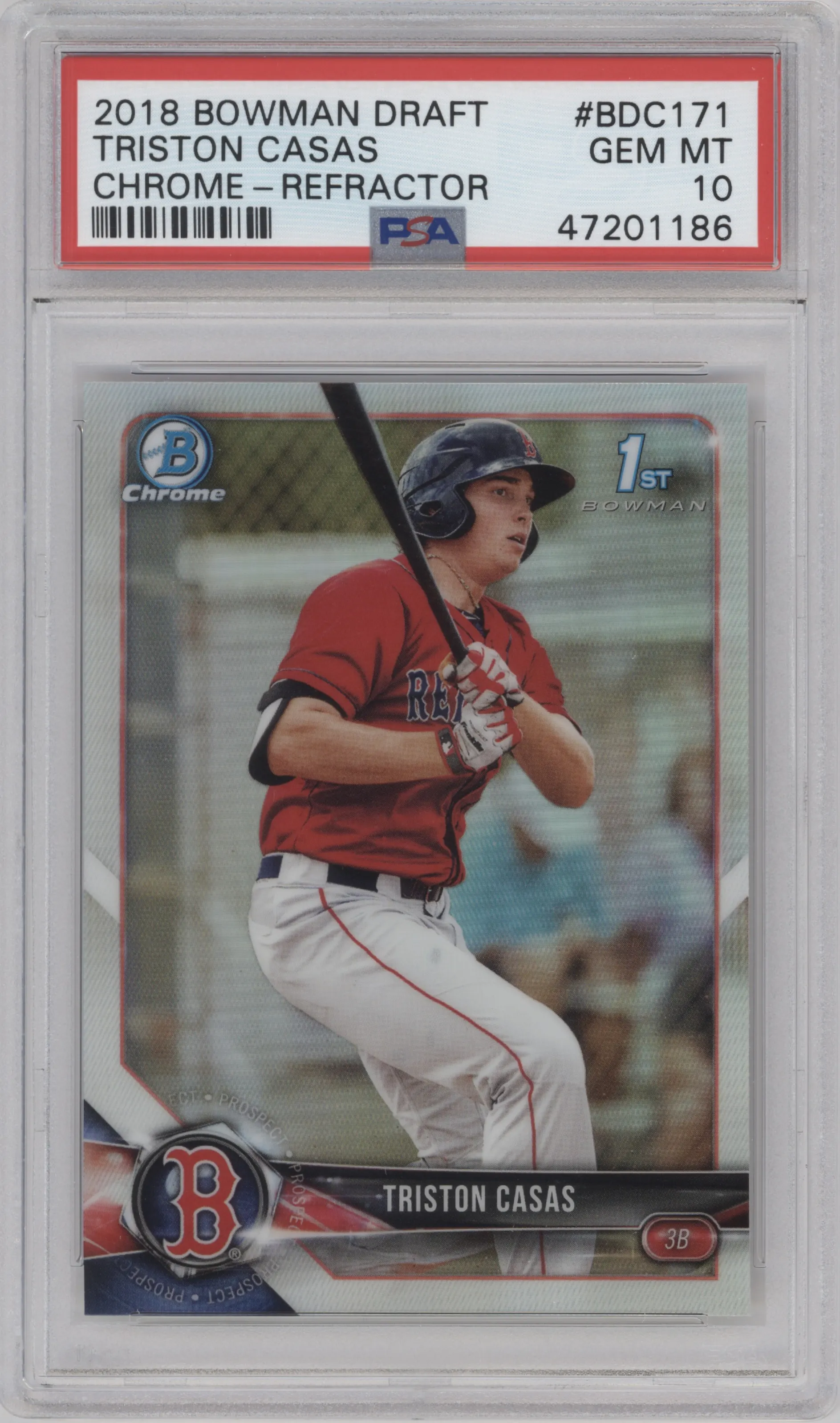 2018 Bowman Draft Chrome Triston Casas Refractor #BDC-171 PSA 10