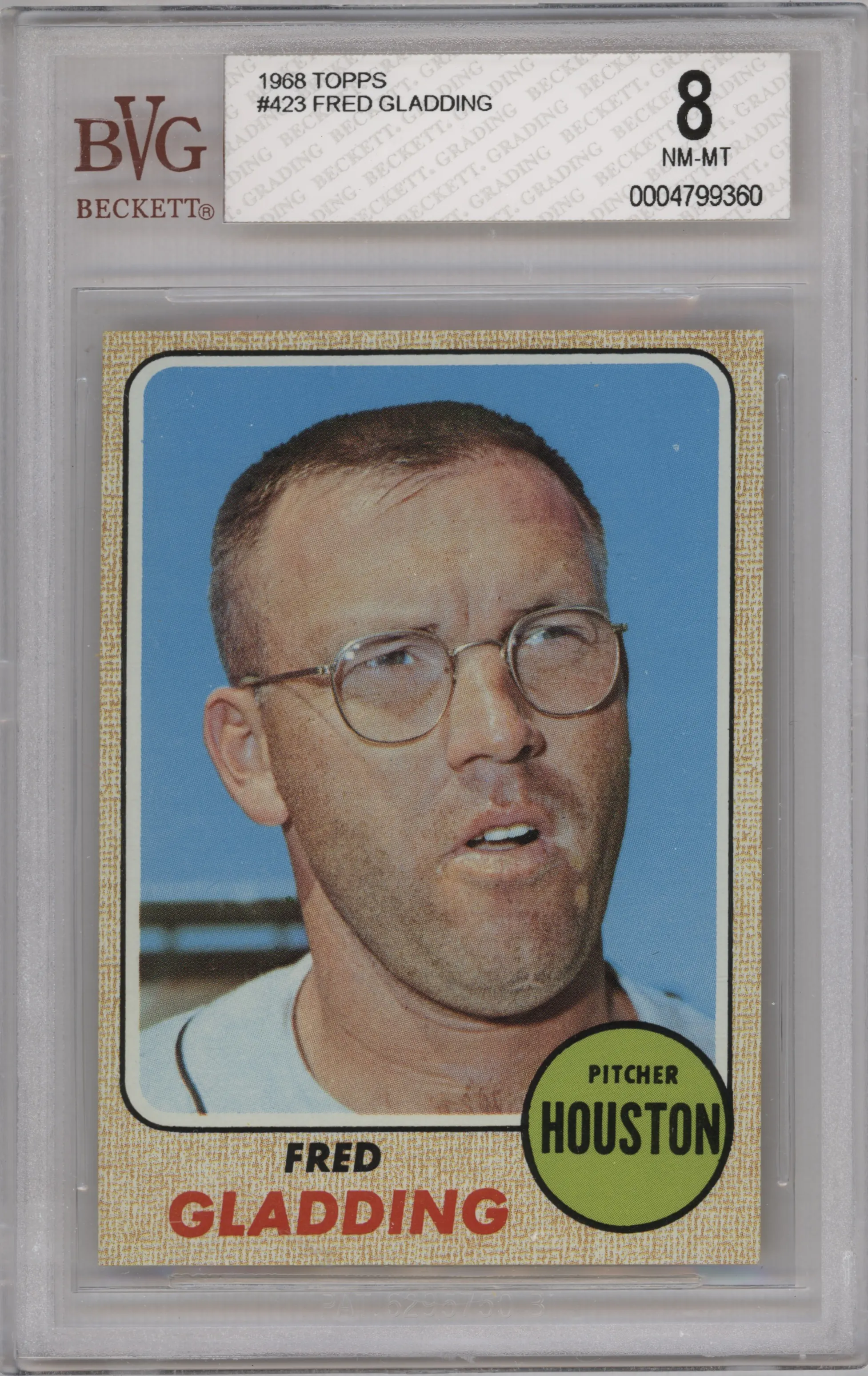 1968 Topps Fred Gladding BGS 8