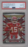 Patrick Mahomes II from the 2023 Donruss Optic set graded by PSA and given an overall grade of 10.