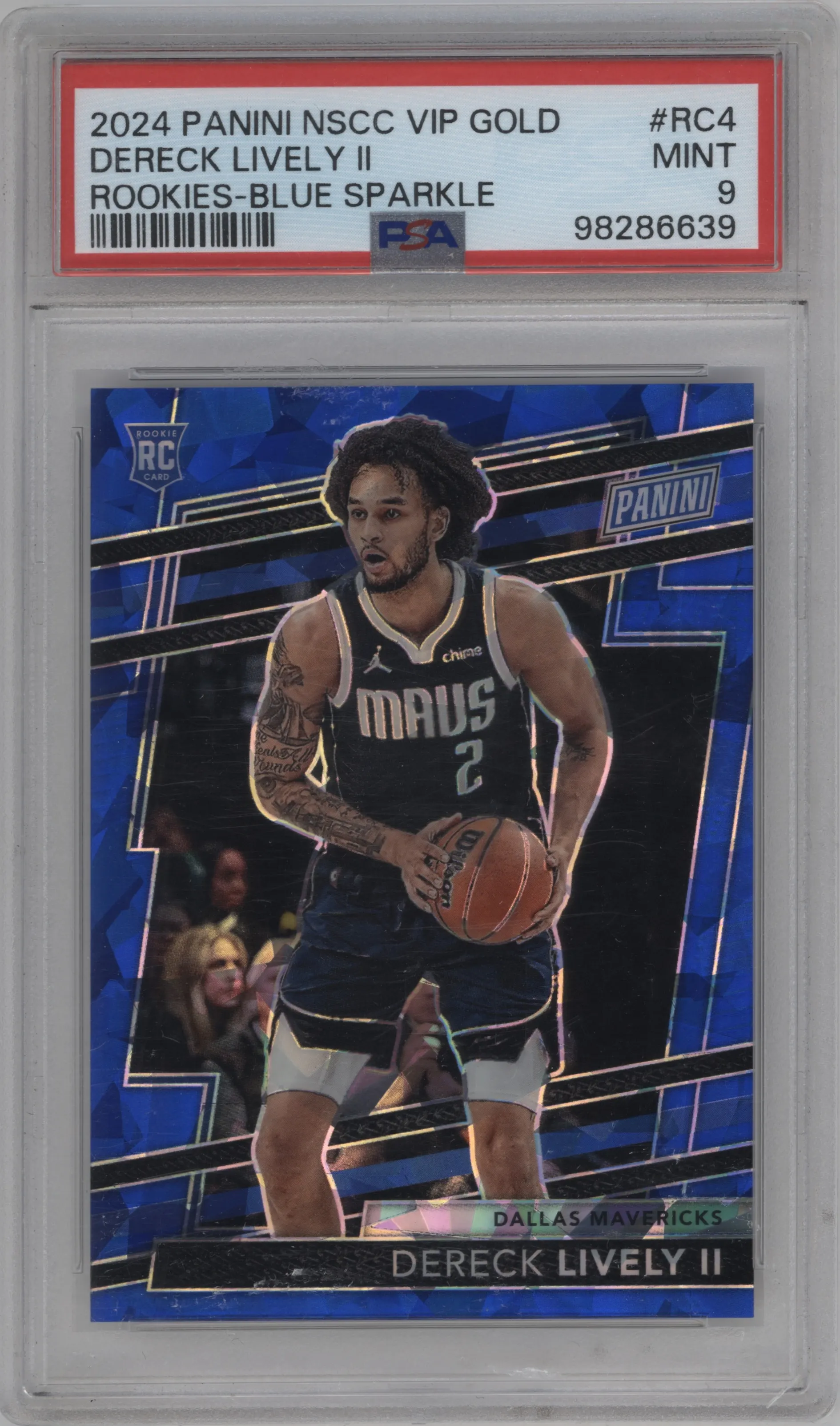 2024 Panini The National VIP Gold Pack Dereck Lively II Blue Sparkle #RC4 PSA 9