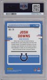 Josh Downs from the 2023 Donruss Optic set featuring a Orange Scope parallel graded by PSA and given an overall grade of 10.