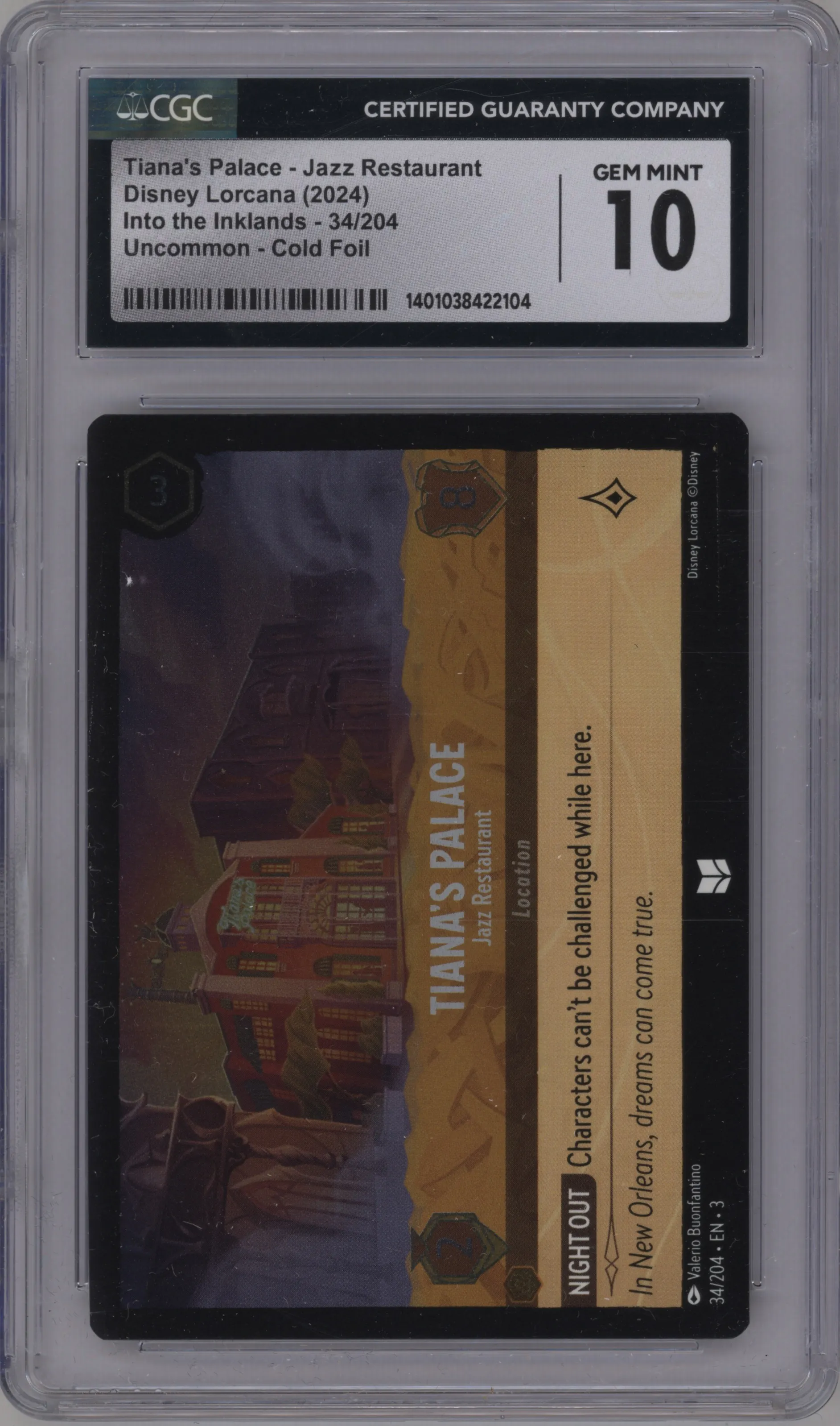 2024 Disney Lorcana Into the Inklands Tiana's Palace Foil #34 CGC 10