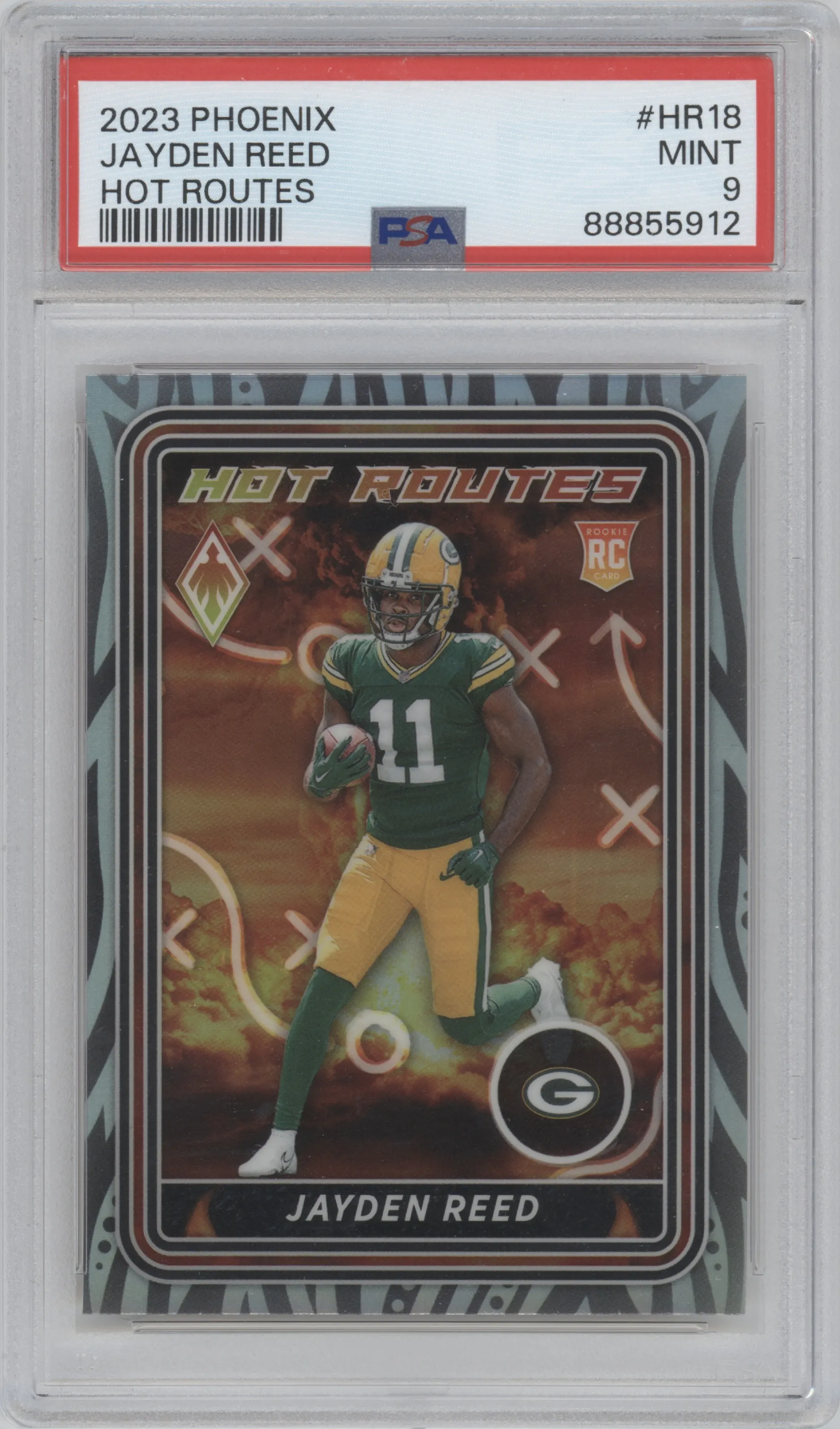 2023 Panini Phoenix Hot Routes Jayden Reed PSA 9