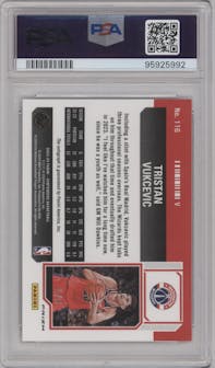 Tristan Vukcevic from the 2023-24 Panini Contenders set featuring a Red FOTL parallel graded by PSA and given an overall grade of 10.