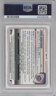 Pete Crow-Armstrong from the 2020 Bowman Draft set featuring a Blue Wave Refractor  parallel graded by PSA and given an overall grade of 9.