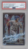 Wyatt Langford from the 2023 Bowman Draft set graded by PSA and given an overall grade of 10.