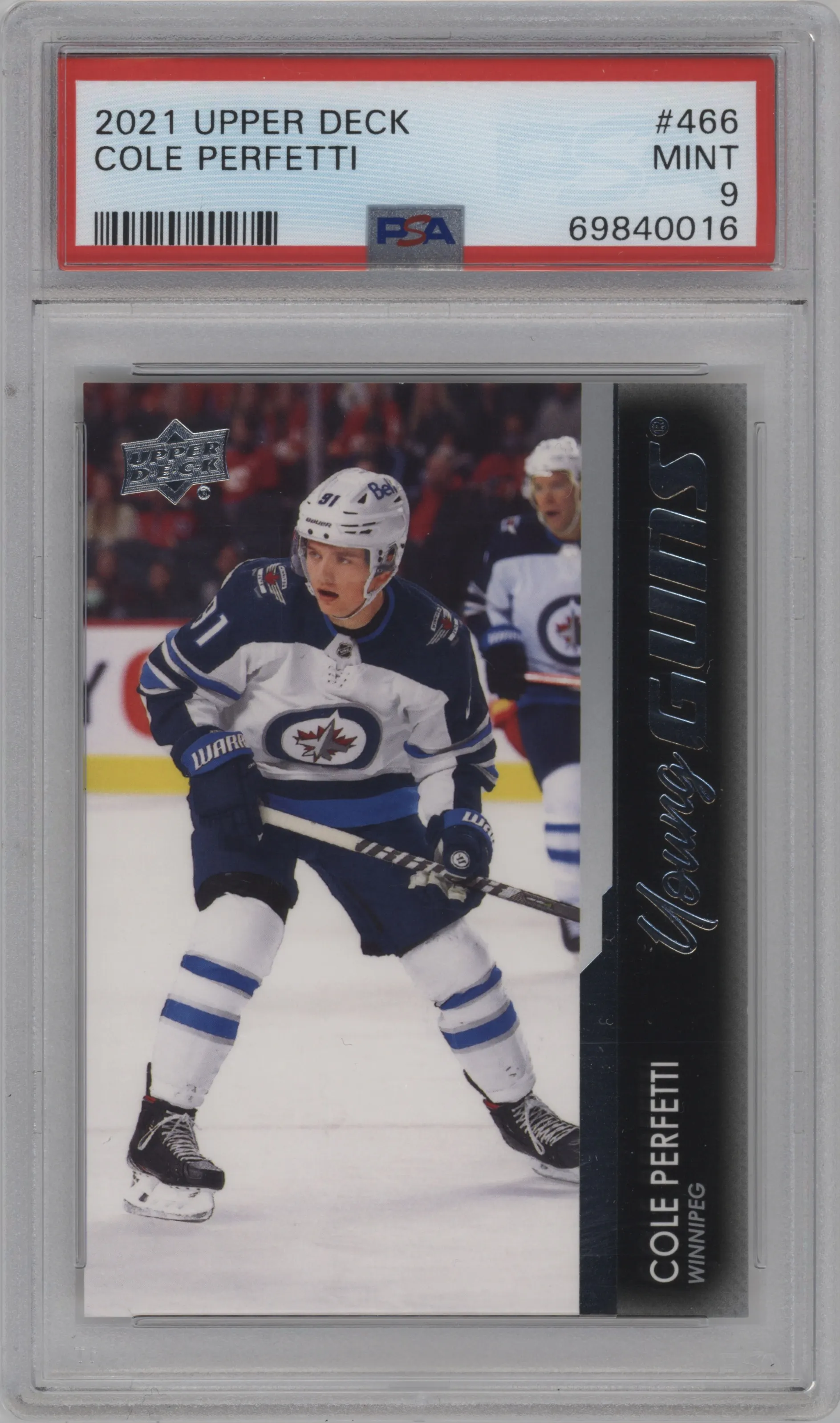 2021 Upper Deck Series 2 Young Guns Cole Perfetti #466 PSA 9